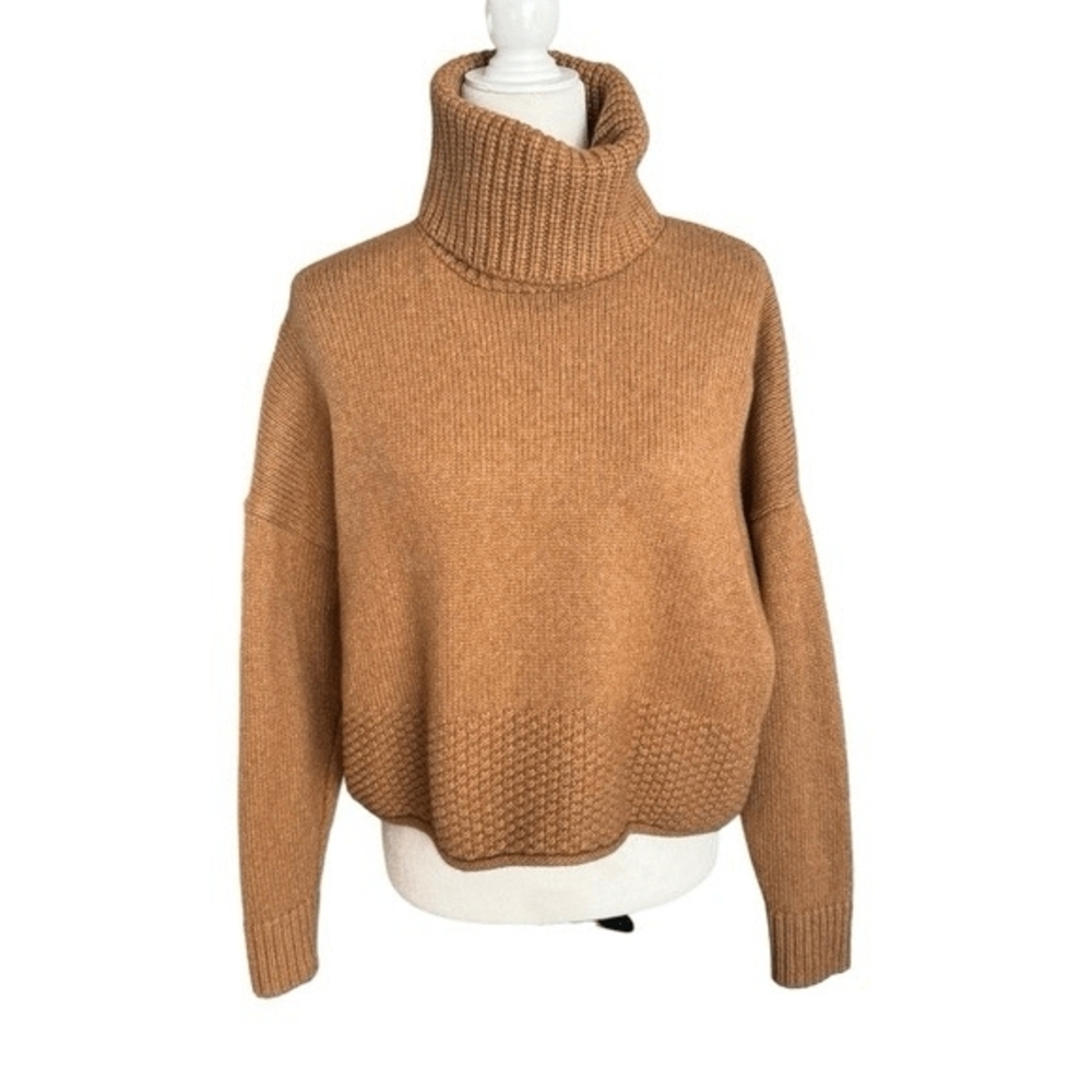 Madewell Tan Knit Turtleneck Sweater
